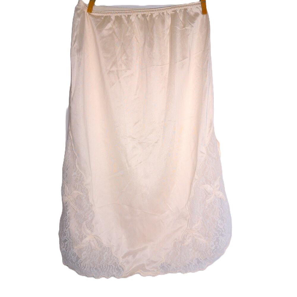 Vintage Blush Pink And Lace Nylon Open Sides Slip READ
